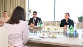 صاحبة السمو الملكي الأميرة للا حسناء تلتقي بباكو فخامة السيدة مهريبان علييفا السيدة الأولى لجمهورية أذربيجان ورئيسة مؤسسة حيدر علييف